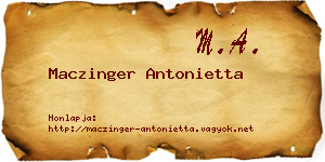 Maczinger Antonietta névjegykártya